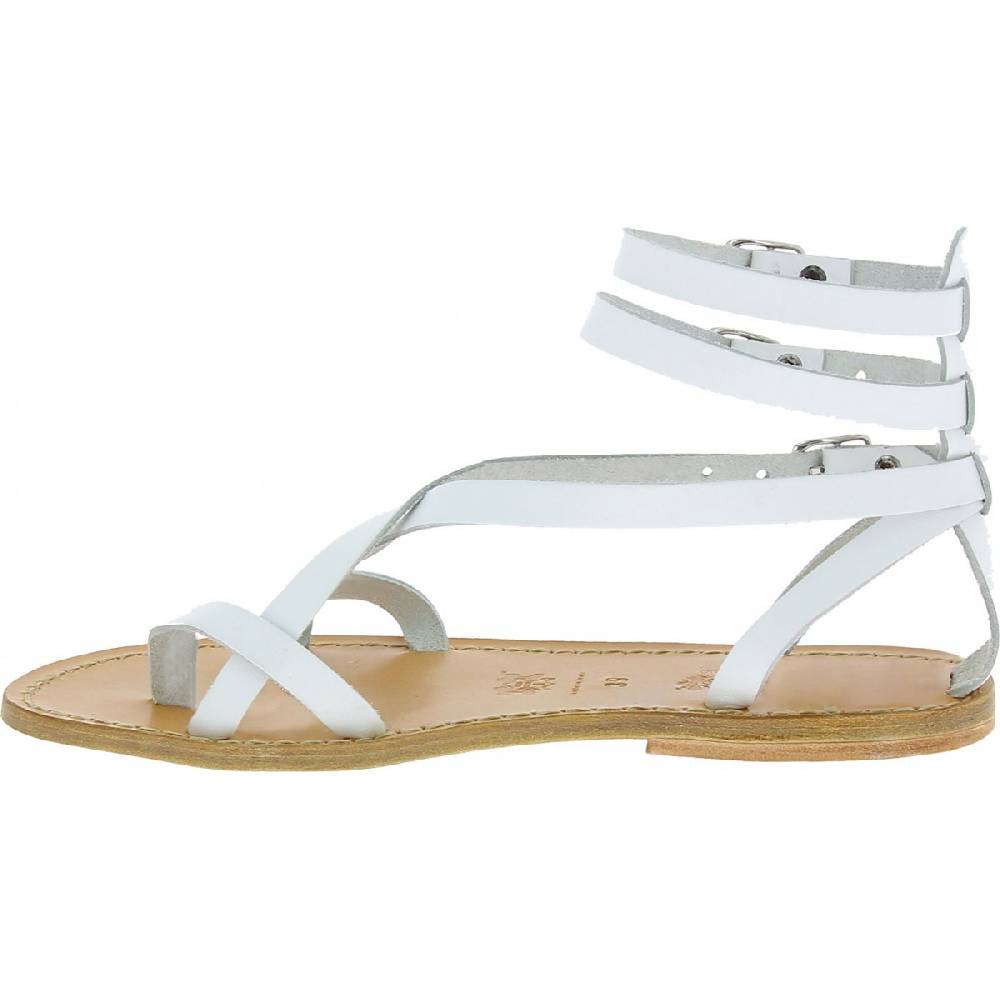 Lartigiano Del Cuoio Sandali gladiatore fatti a mano in pelle colore bianco Spedizione Gratuita