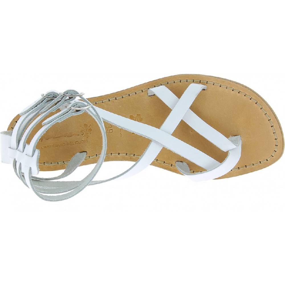 Lartigiano Del Cuoio Sandali gladiatore fatti a mano in pelle colore bianco Spedizione Gratuita