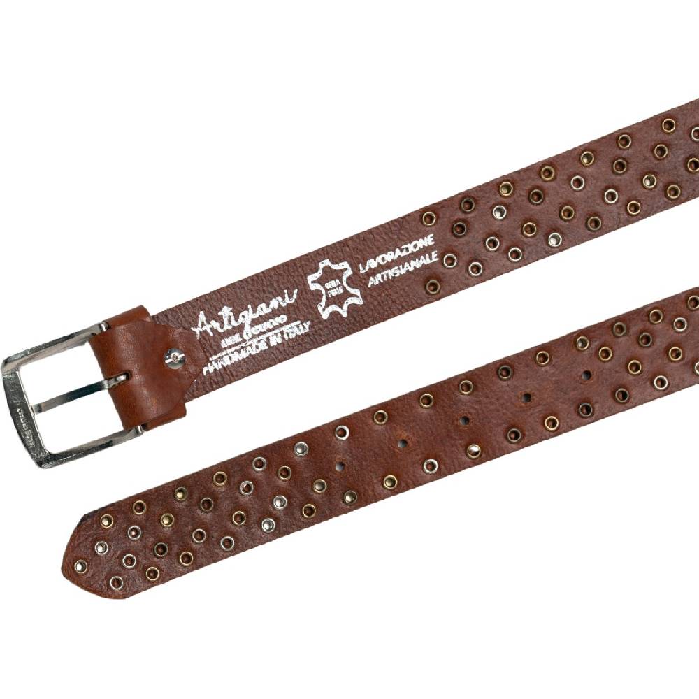 Lartigiano Del Cuoio Cintura in cuoio con borchie in metallo unisex Sottocosto