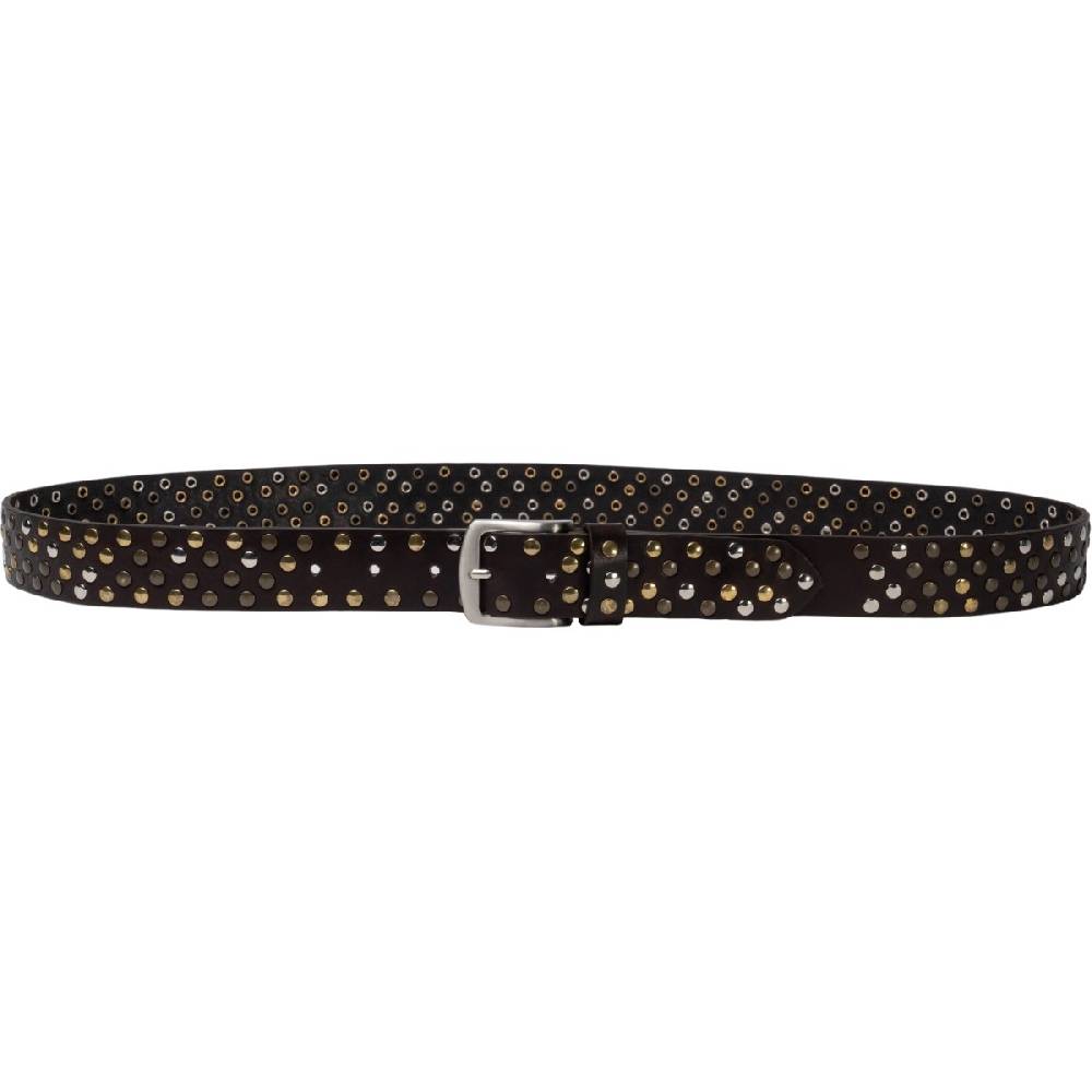 Lartigiano Del Cuoio Cintura borchiata in pelle marrone scuro di 3,5 cm unisex Convenienza