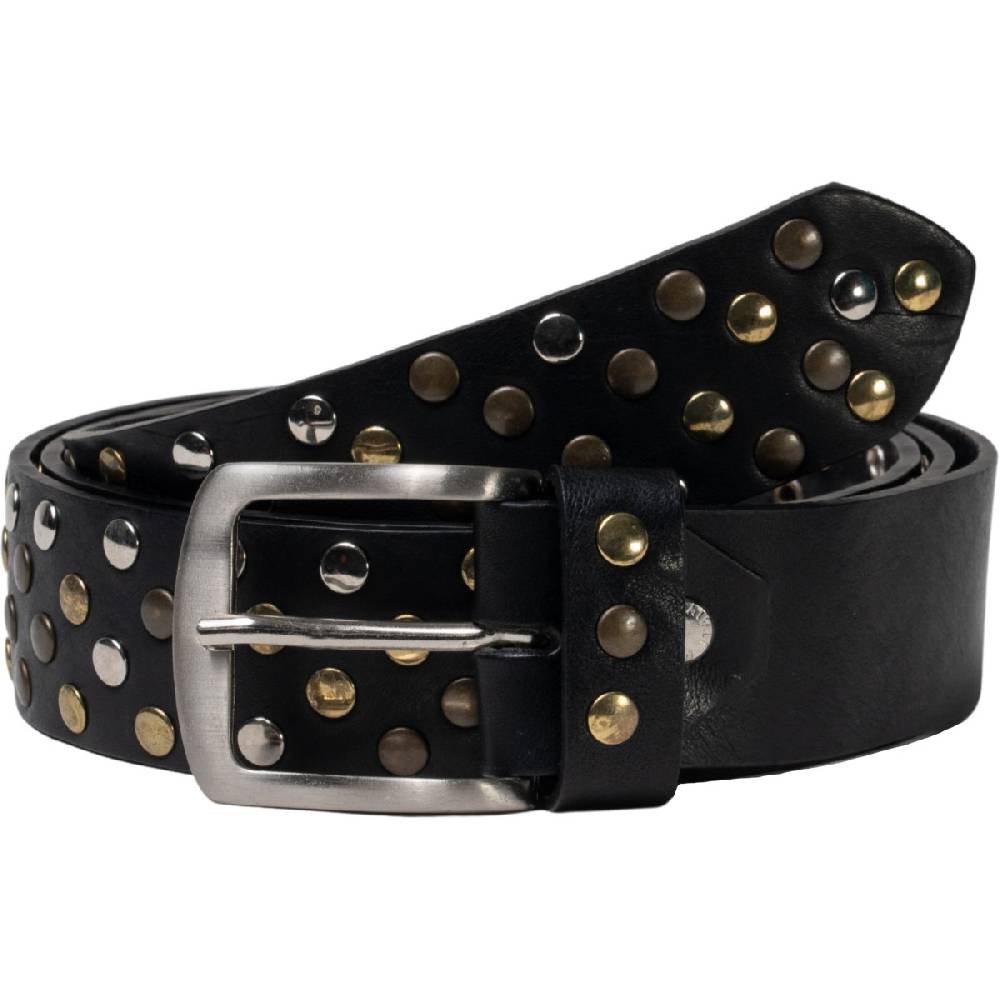 Lartigiano Del Cuoio Cintura in pelle nera con borchie metalliche unisex Novità