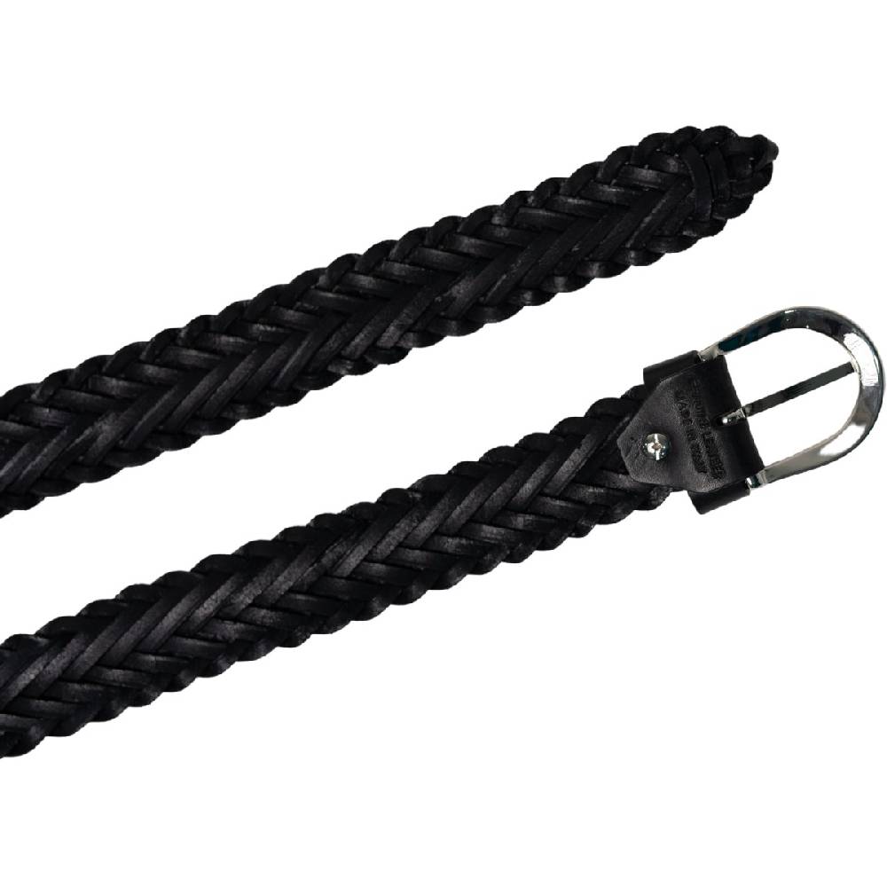 Lartigiano Del Cuoio Cintura intrecciata a mano in pelle nera 3 cm I Più Venduti