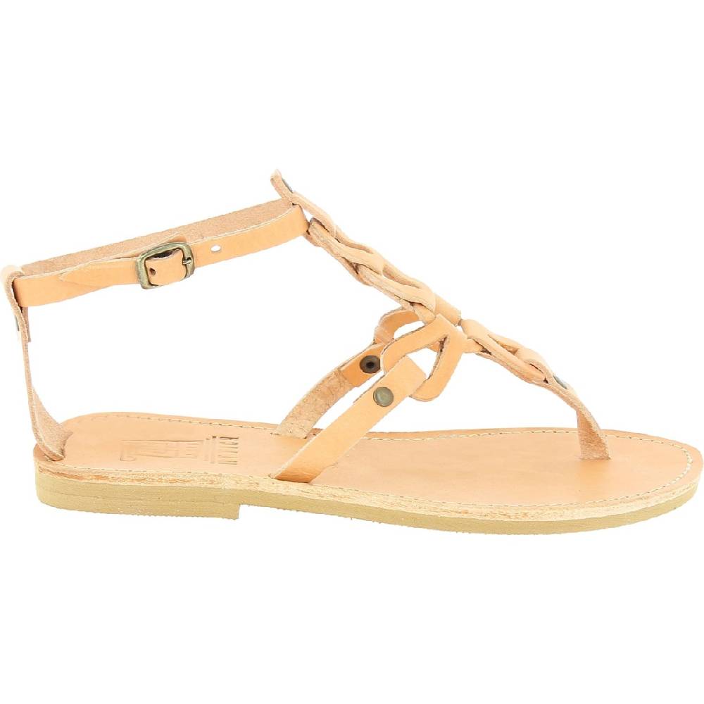 Lartigiano Del Cuoio Sandali infradito da donna con lacci incrociati fatti a mano in pelle di vitello nude Negozi Online