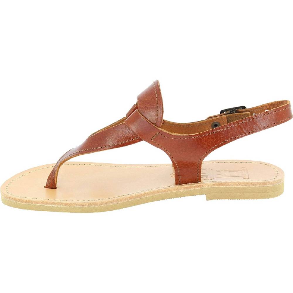 Lartigiano Del Cuoio Sandali infradito a goccia da donna fatti a mano in pelle di vitello marrone Promozione Limitata