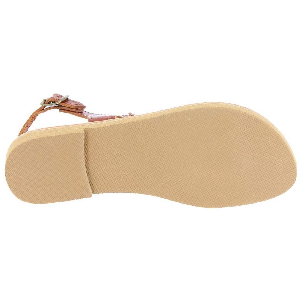 Lartigiano Del Cuoio Sandali infradito a goccia da donna fatti a mano in pelle di vitello marrone Promozione Limitata