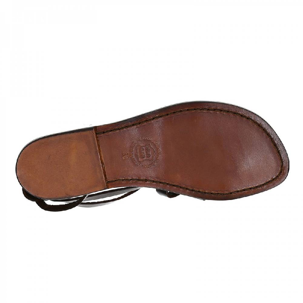 Lartigiano Del Cuoio Sandali da gladiatore in pelle color testa di moro fatti a mano in Italia Super sconto
