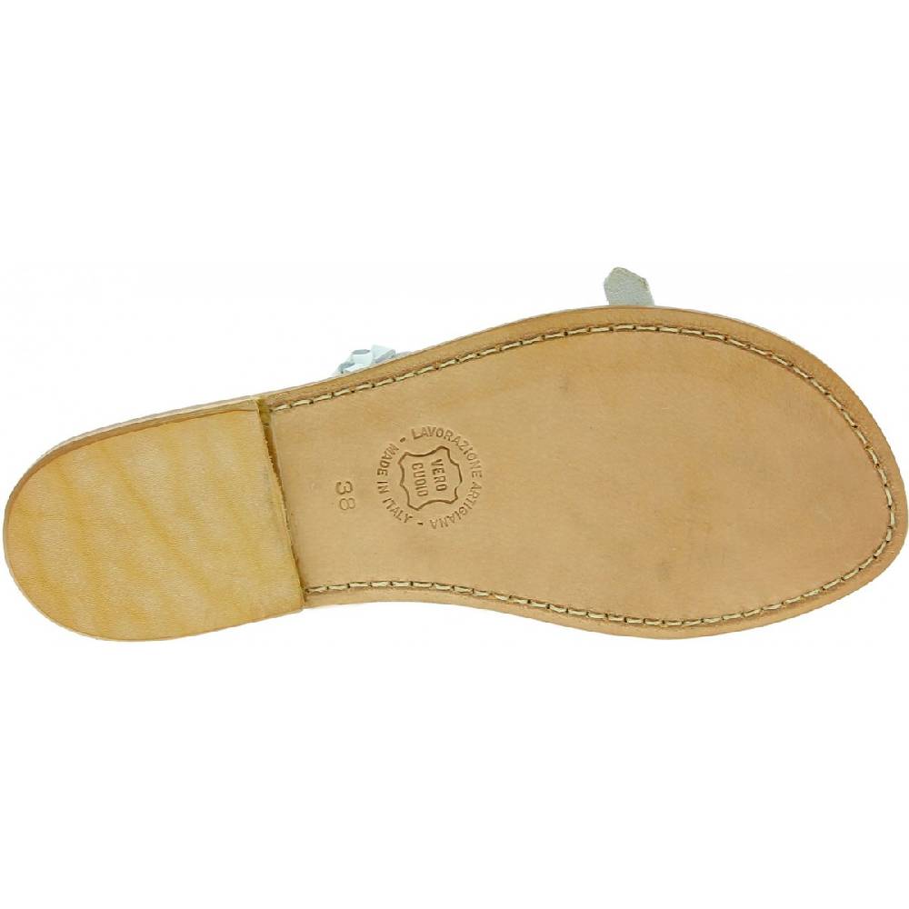 Lartigiano Del Cuoio Ciabatta donna artigianali in pelle intrecciata bianca Online