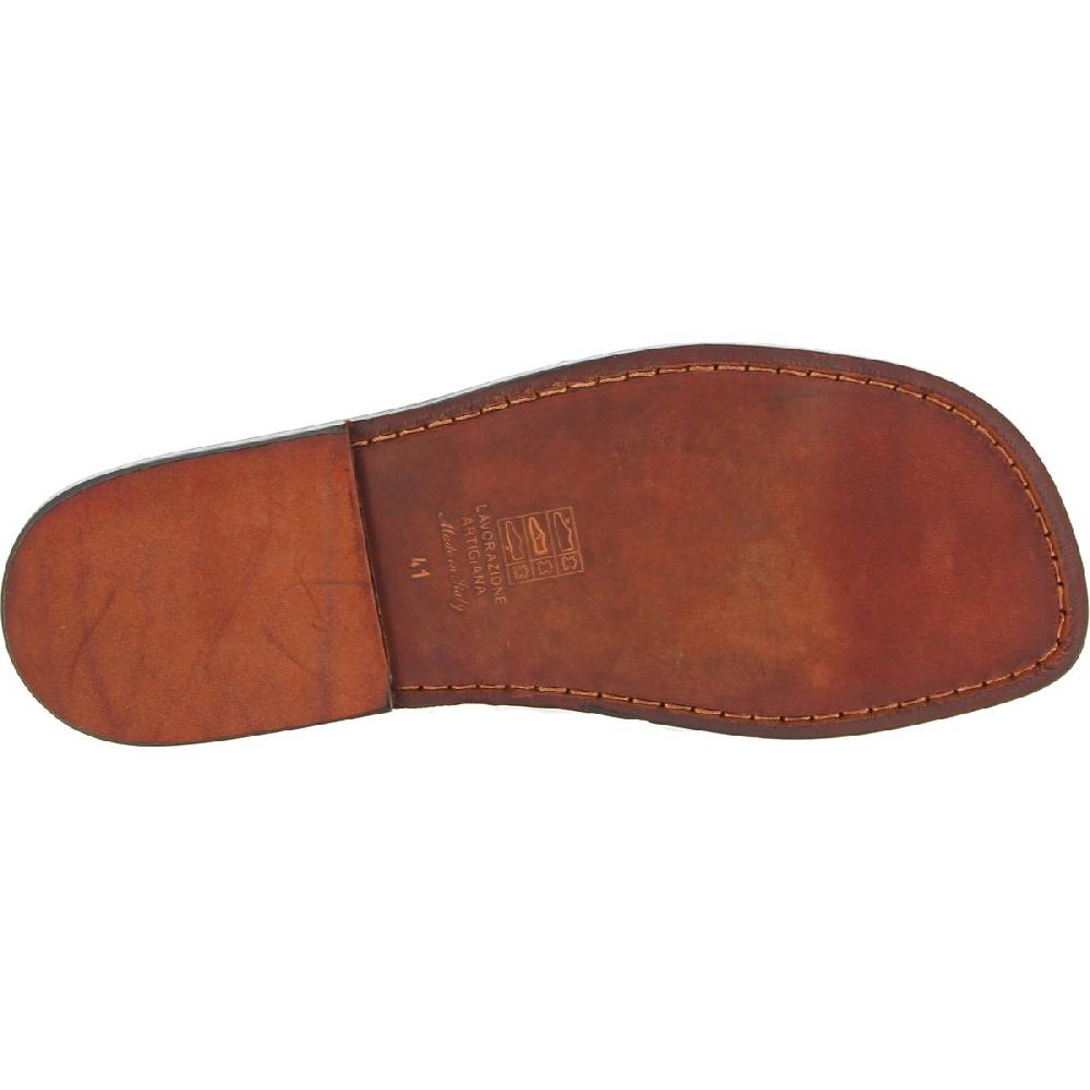 Lartigiano Del Cuoio Sandali da uomo a gabbia in pelle marrone scuro Vendite Flash