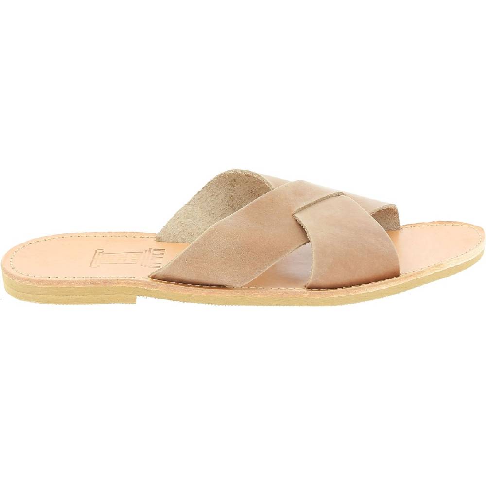 Lartigiano Del Cuoio Sandali uomo in nubuck marrone chiaro fatti a mano in Grecia Negozio