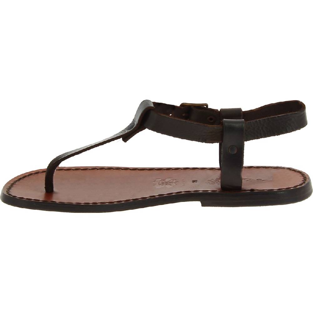 Lartigiano Del Cuoio Sandali infradito da uomo in pelle marrone artigianali Moda
