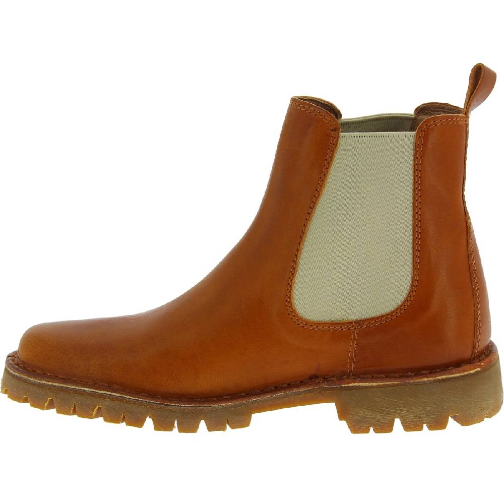 Lartigiano Del Cuoio Stivaletto beatles donna in pelle marrone e suola Vibram Italia