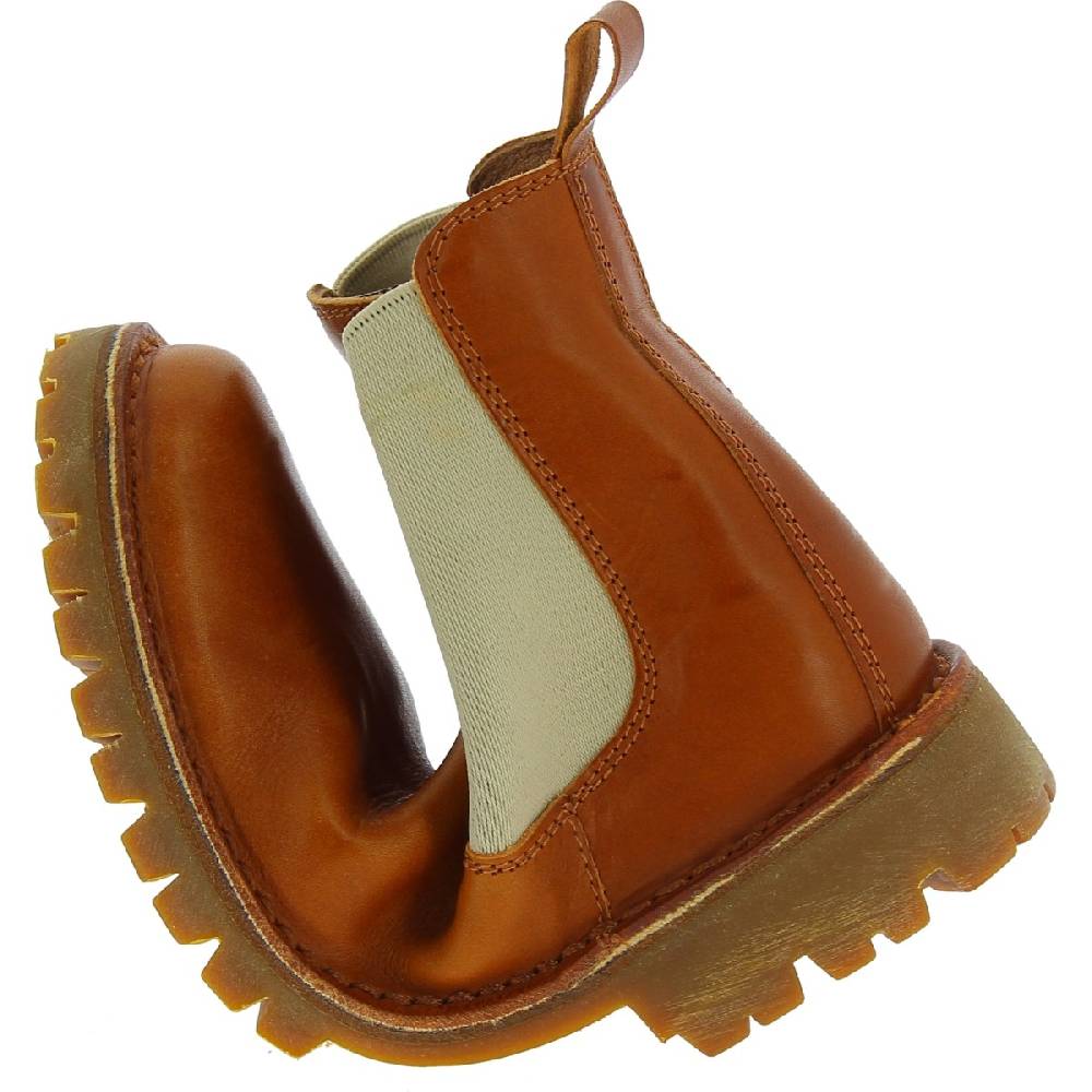 Lartigiano Del Cuoio Stivaletto beatles donna in pelle marrone e suola Vibram Italia