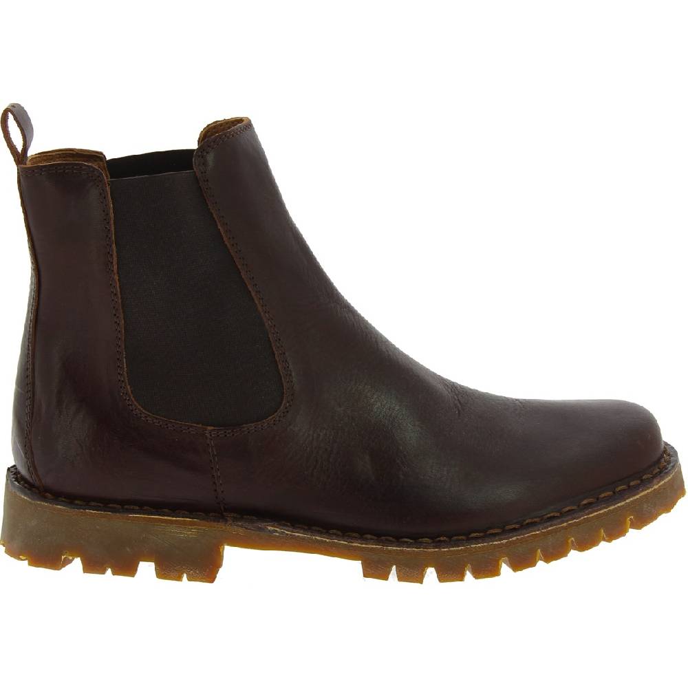 Lartigiano Del Cuoio Stivaletto beatles in pelle marrone scuro e suola Vibram In Linea