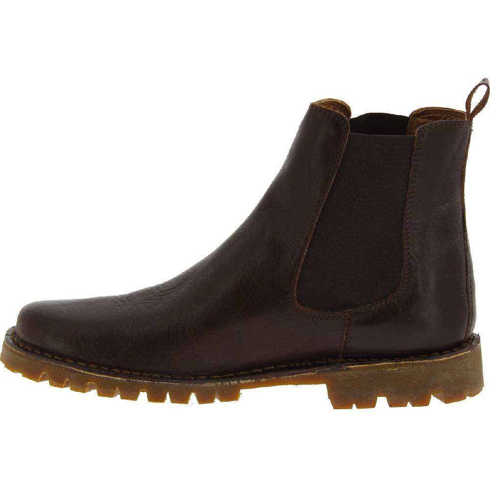 Lartigiano Del Cuoio Stivaletto beatles in pelle marrone scuro e suola Vibram In Linea
