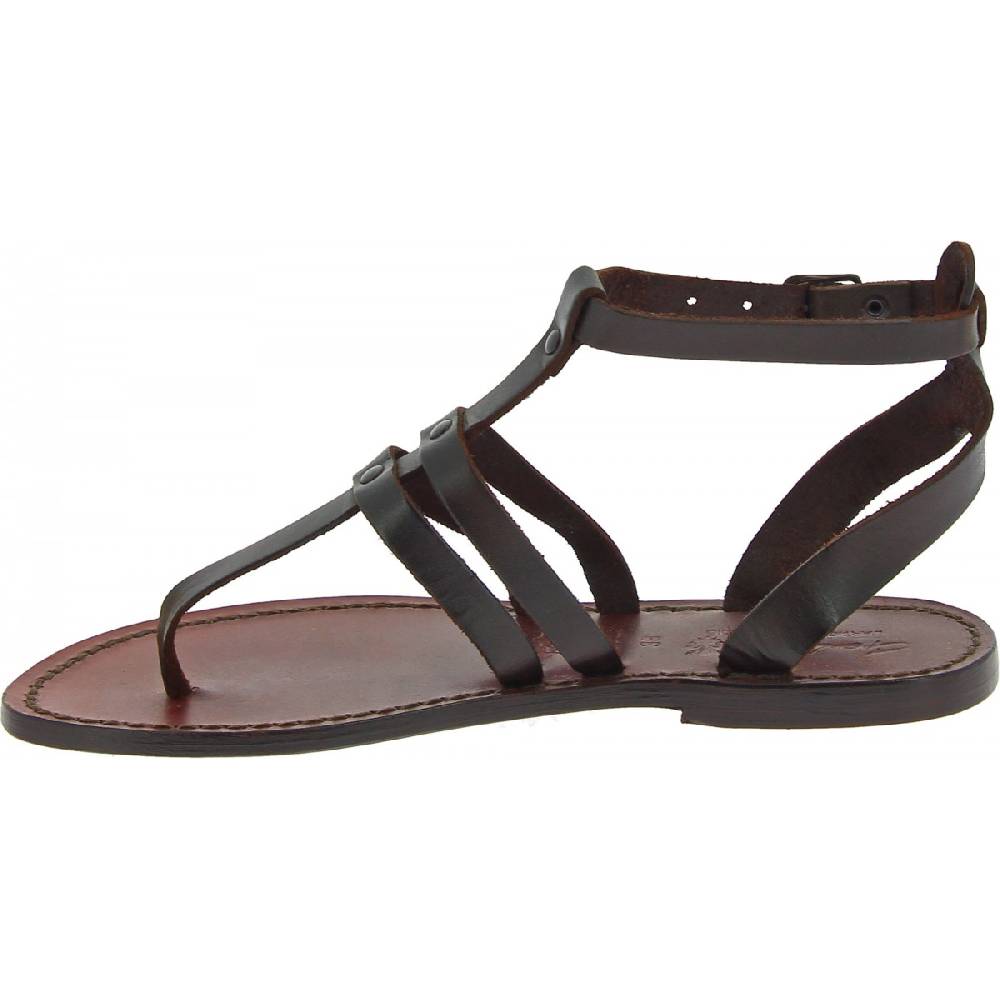 Lartigiano Del Cuoio Sandali infradito donna in pelle colore testa di moro Promozione Limitata