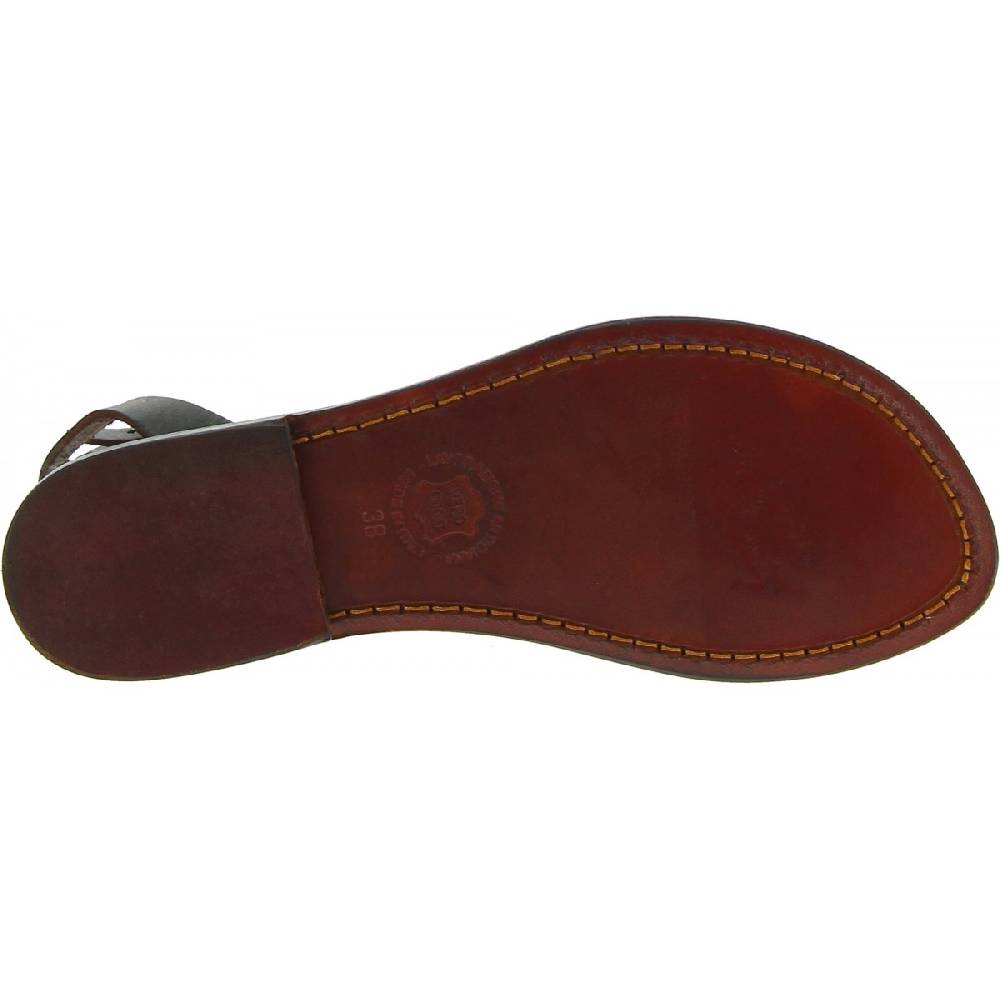Lartigiano Del Cuoio Sandali infradito donna in pelle colore testa di moro Promozione Limitata