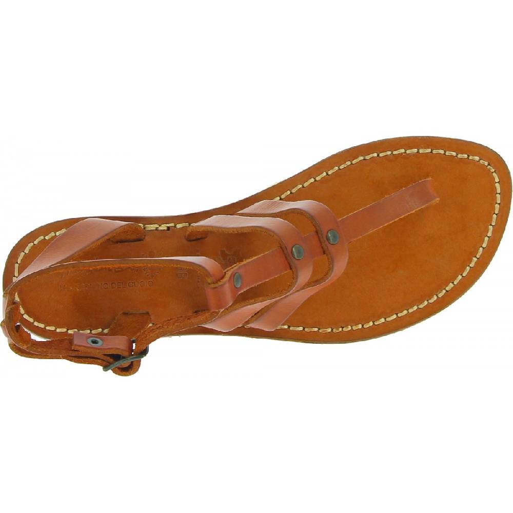 Lartigiano Del Cuoio Sandali infradito donna in pelle color cuoio Fino Al -60%