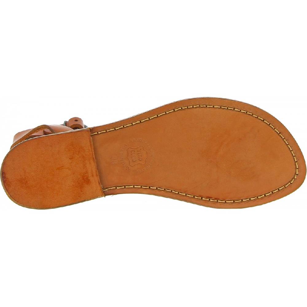 Lartigiano Del Cuoio Sandali infradito donna in pelle color cuoio Fino Al -60%