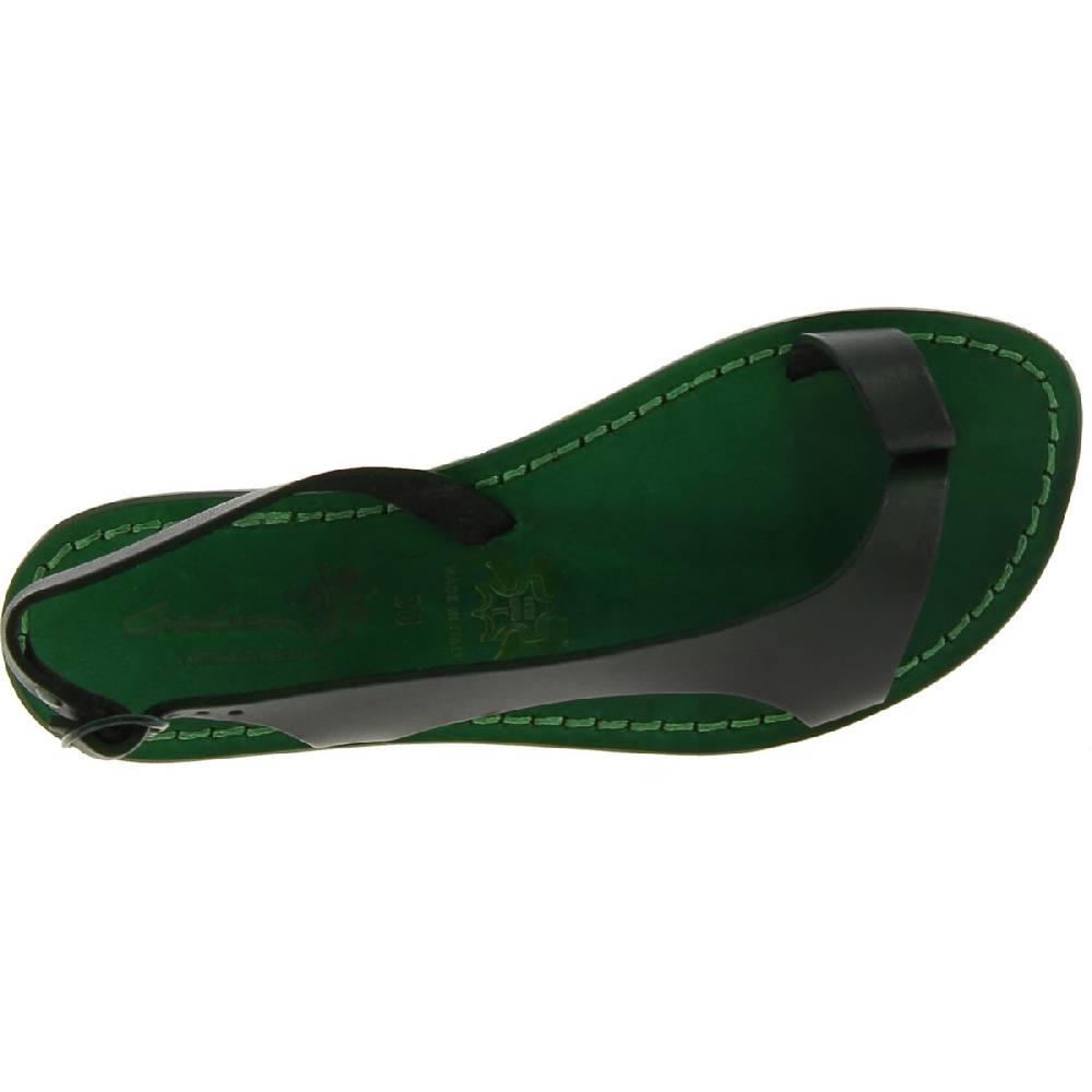Lartigiano Del Cuoio Sandali infradito da donna artigianali in pelle verde Prezzo Ridotto