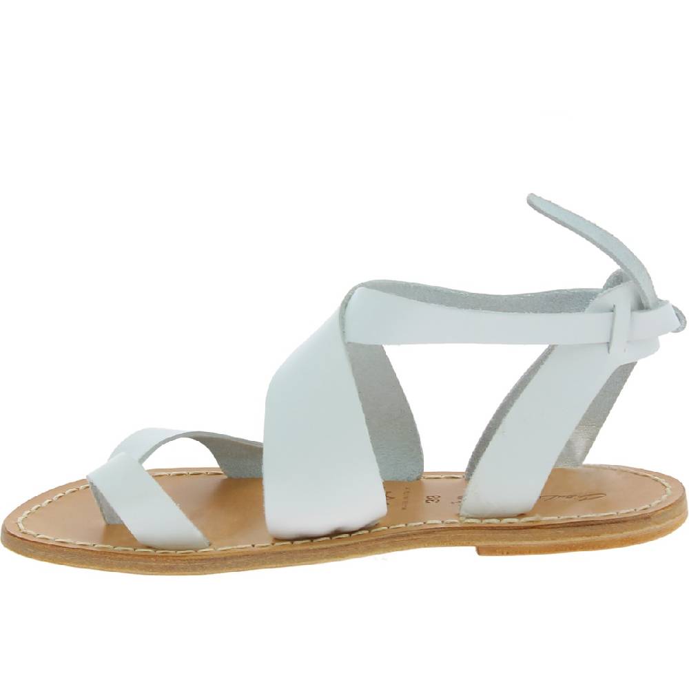 Lartigiano Del Cuoio Sandali donna fatti a mano in pelle colore bianco Sottocosto