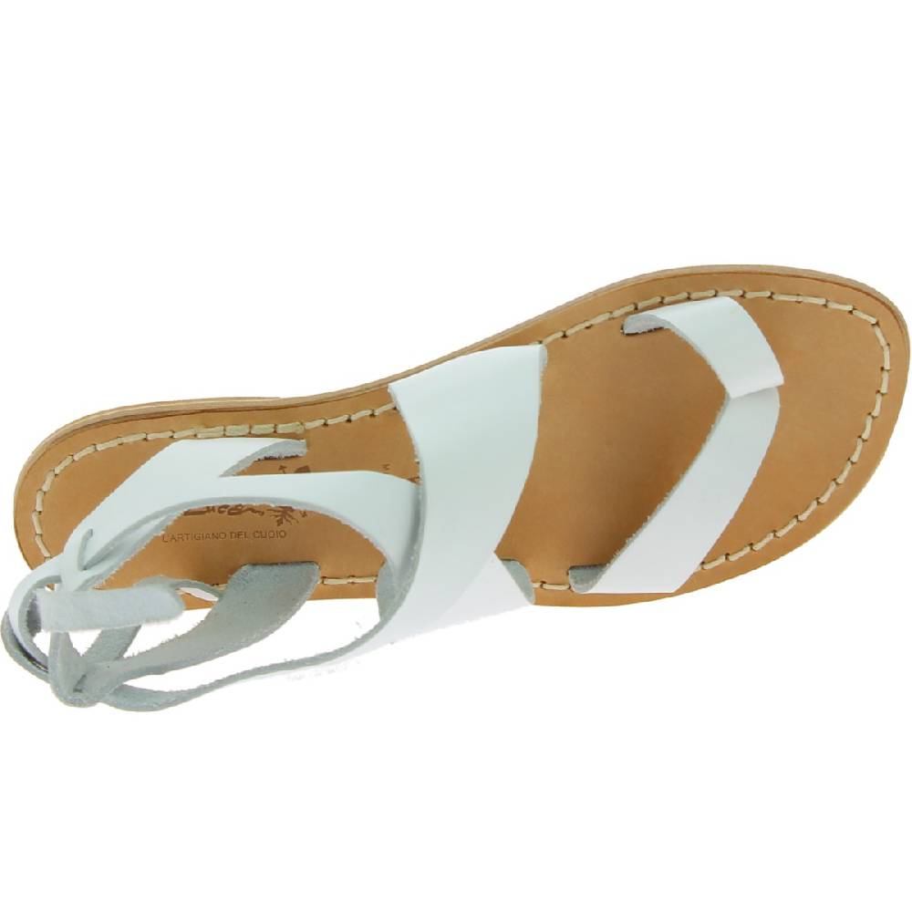 Lartigiano Del Cuoio Sandali donna fatti a mano in pelle colore bianco Sottocosto