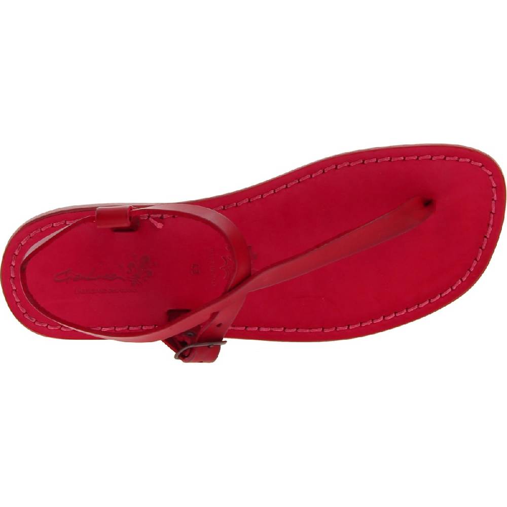 Lartigiano Del Cuoio Sandali infradito in cuoio rosso fatti a mano Sconto