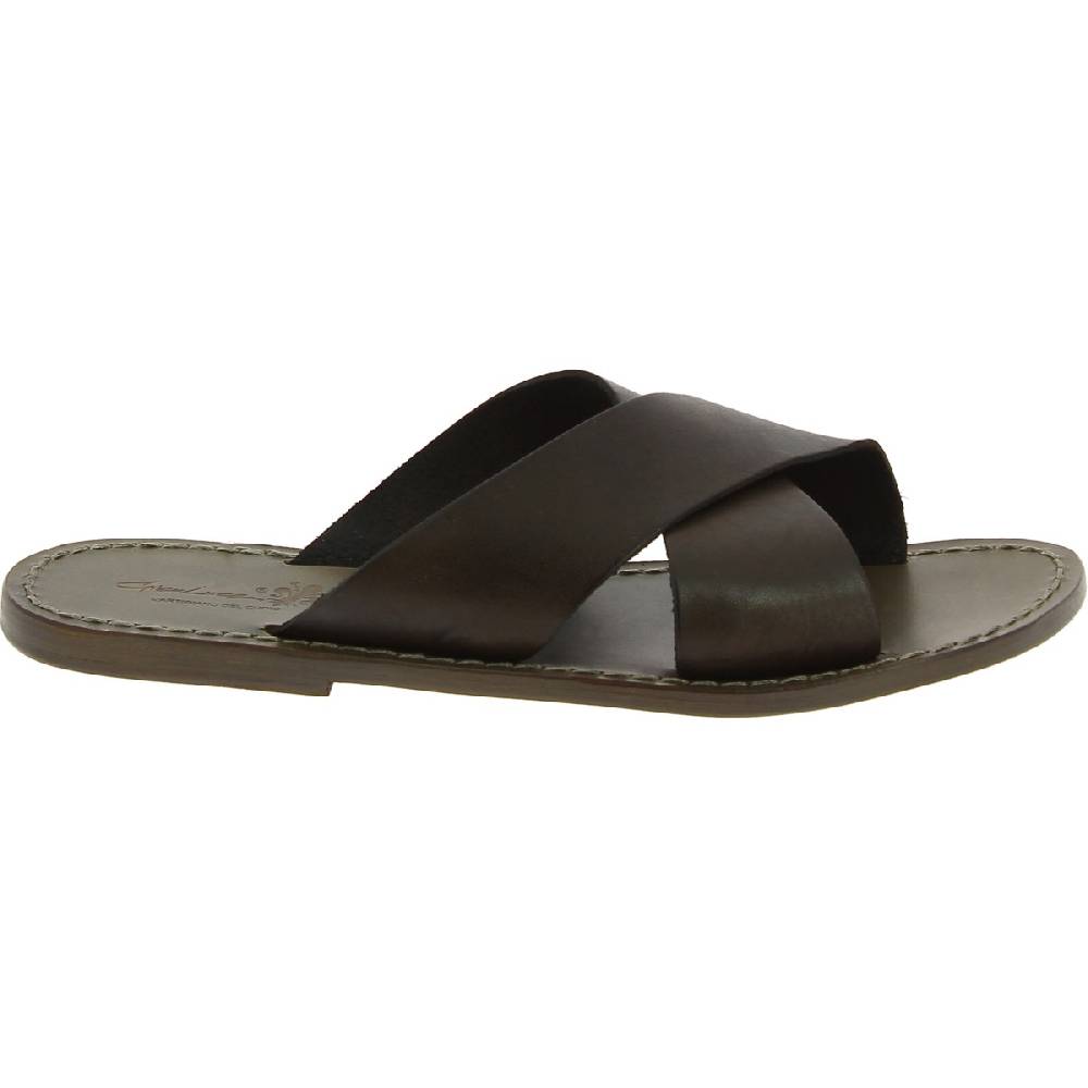 Lartigiano Del Cuoio Ciabatte uomo in pelle color fango realizzate a mano in Italia Offerta
