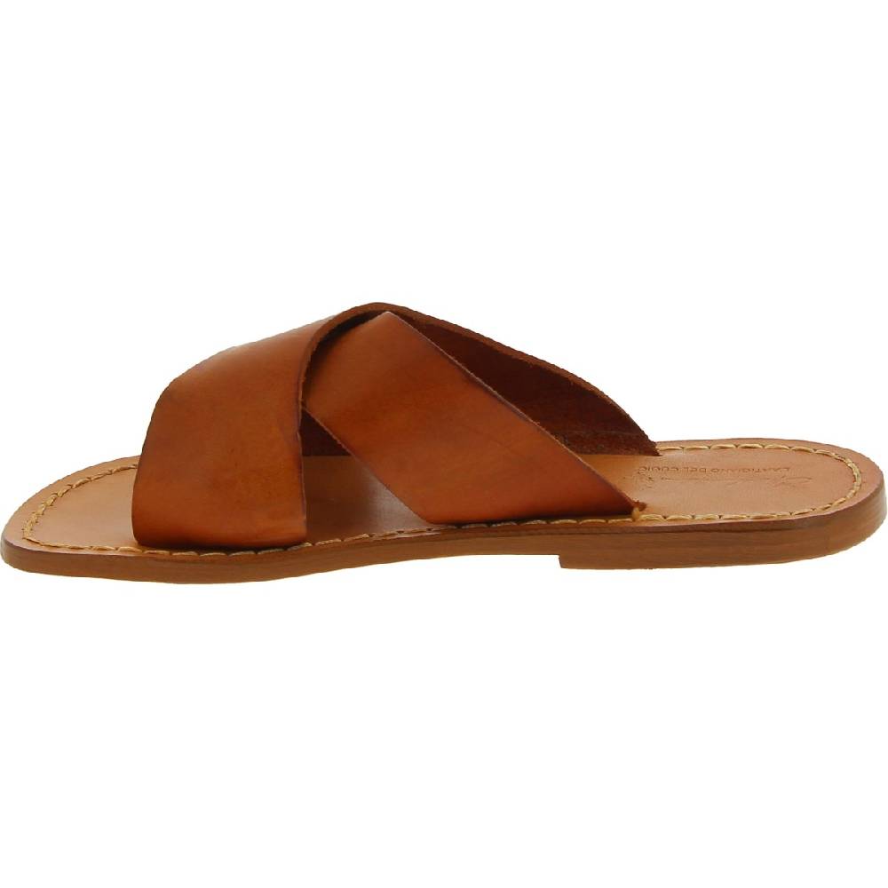 Lartigiano Del Cuoio Ciabatte da uomo in pelle color cuoio realizzata a mano in Italia Offerte