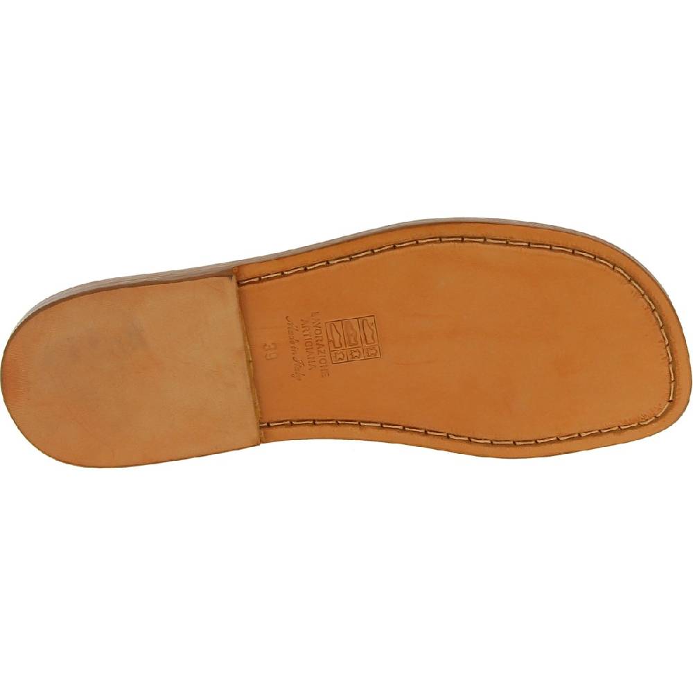 Lartigiano Del Cuoio Ciabatte da uomo in pelle color cuoio realizzata a mano in Italia Offerte