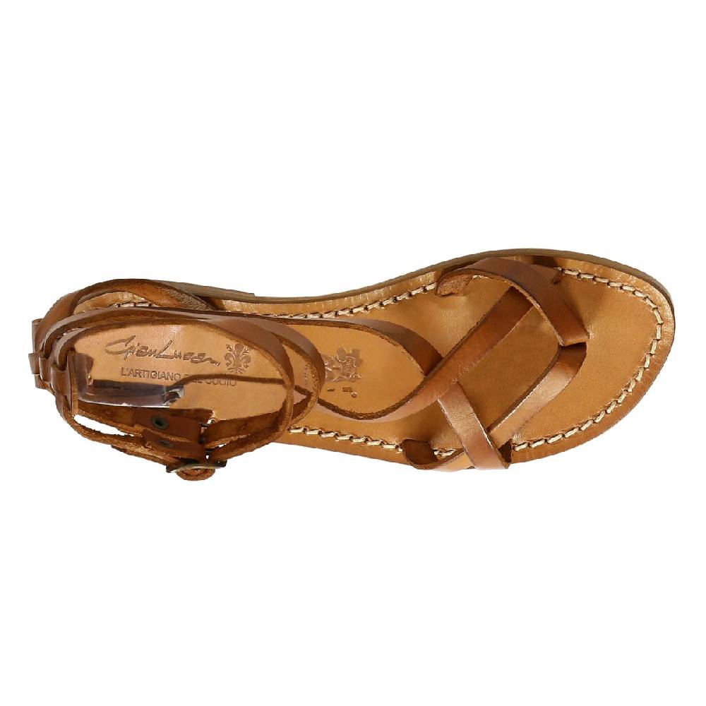 Lartigiano Del Cuoio Sandali gladiator donna fatti a mano in pelle colore cuoio antico I Più Venduti