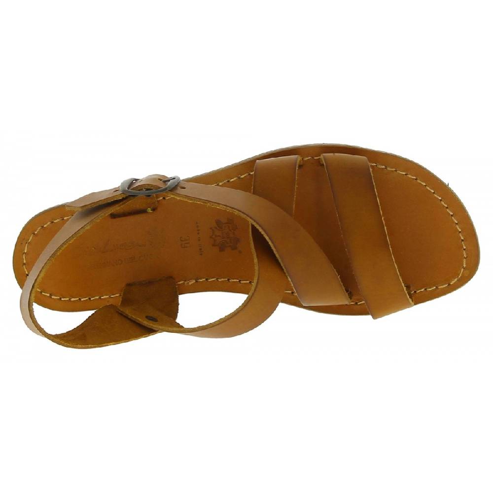 Lartigiano Del Cuoio Sandali alla francescana donna in pelle color cuoio artigianali In Saldo