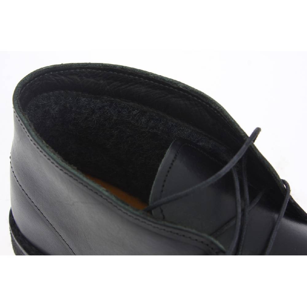 Lartigiano Del Cuoio Polacchine da donna in pelle nera con fodera invernale Moda