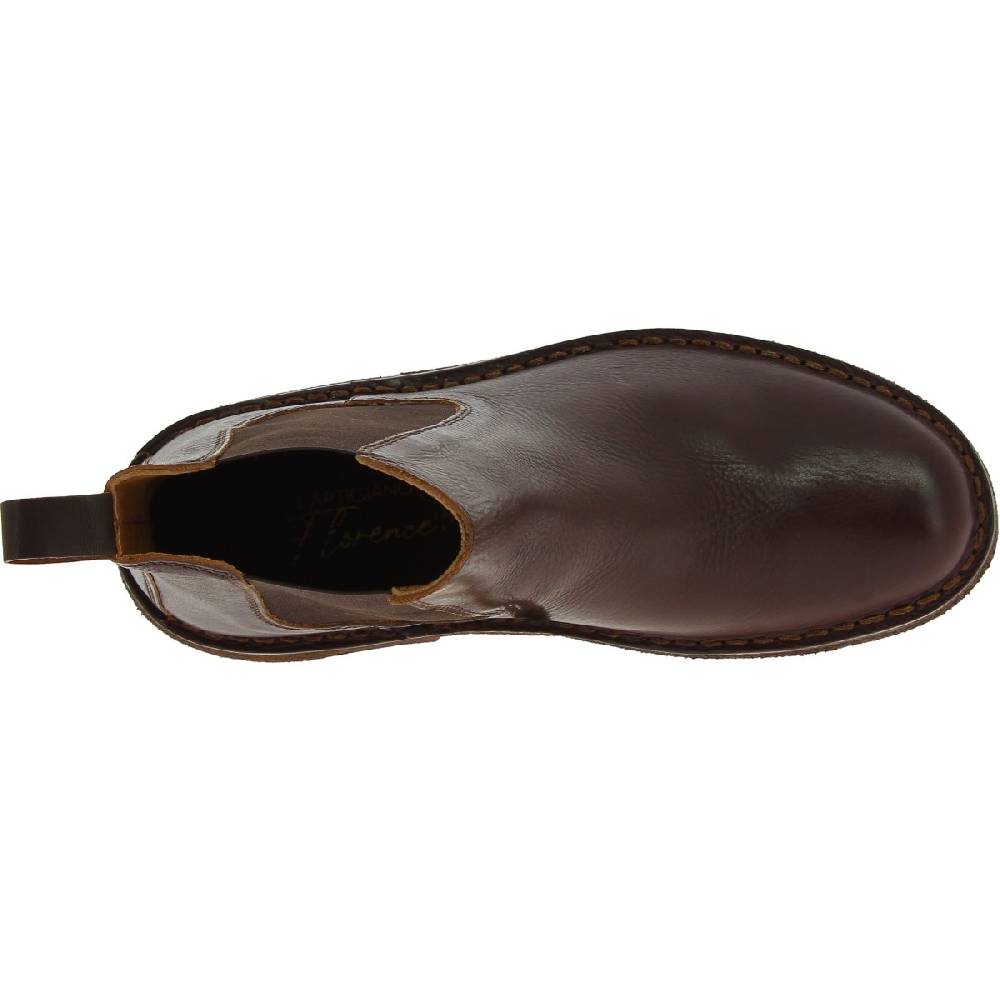Lartigiano Del Cuoio Stivaletti chelsea donna in pelle testa di moro e suola in para artigianali Pezzi Unici