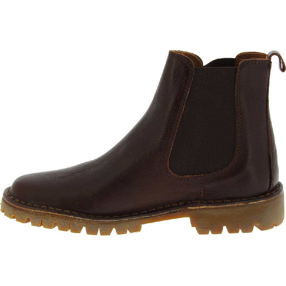 Lartigiano Del Cuoio Stivaletto beatles donna in pelle marrone scuro e suola Vibram Negozi Online