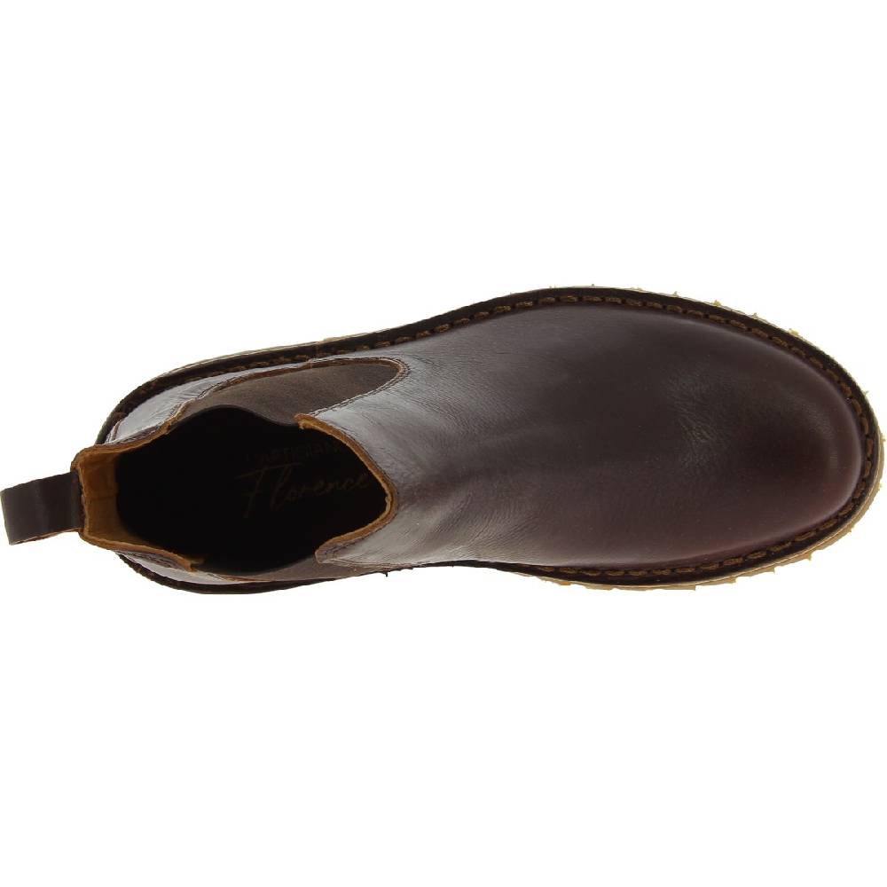 Lartigiano Del Cuoio Stivaletto beatles donna in pelle marrone scuro e suola Vibram Negozi Online