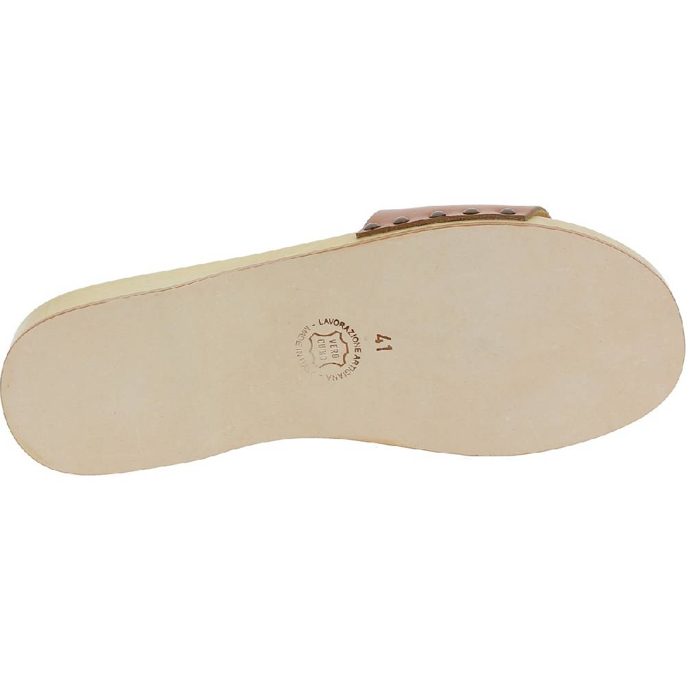 Lartigiano Del Cuoio Zoccoli in legno da uomo con fascia in pelle color cuoio Acquista Ora