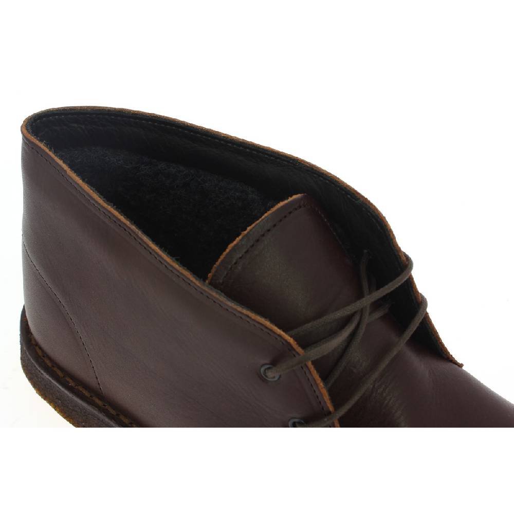 Lartigiano Del Cuoio Polacchine da uomo in pelle marrone scuro con fodera invernale Promozione Limitata