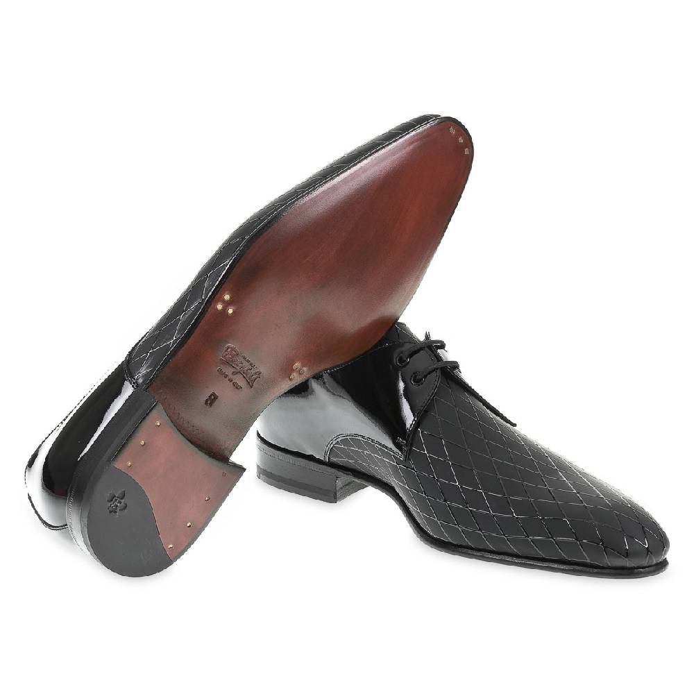 Lartigiano Del Cuoio Scarpe da cerimonia in Vernice Stampata Diamond - Fratelli Borgioli - Artigianalità Italiana Affare Del Giorno