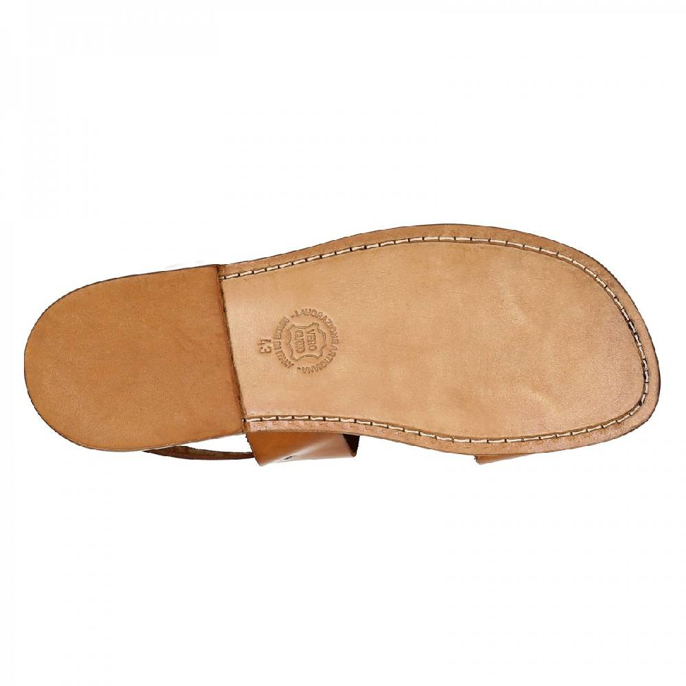 Lartigiano Del Cuoio Sandali uomo fatti a mano in pelle color cuoio antico Prezzo Ridotto