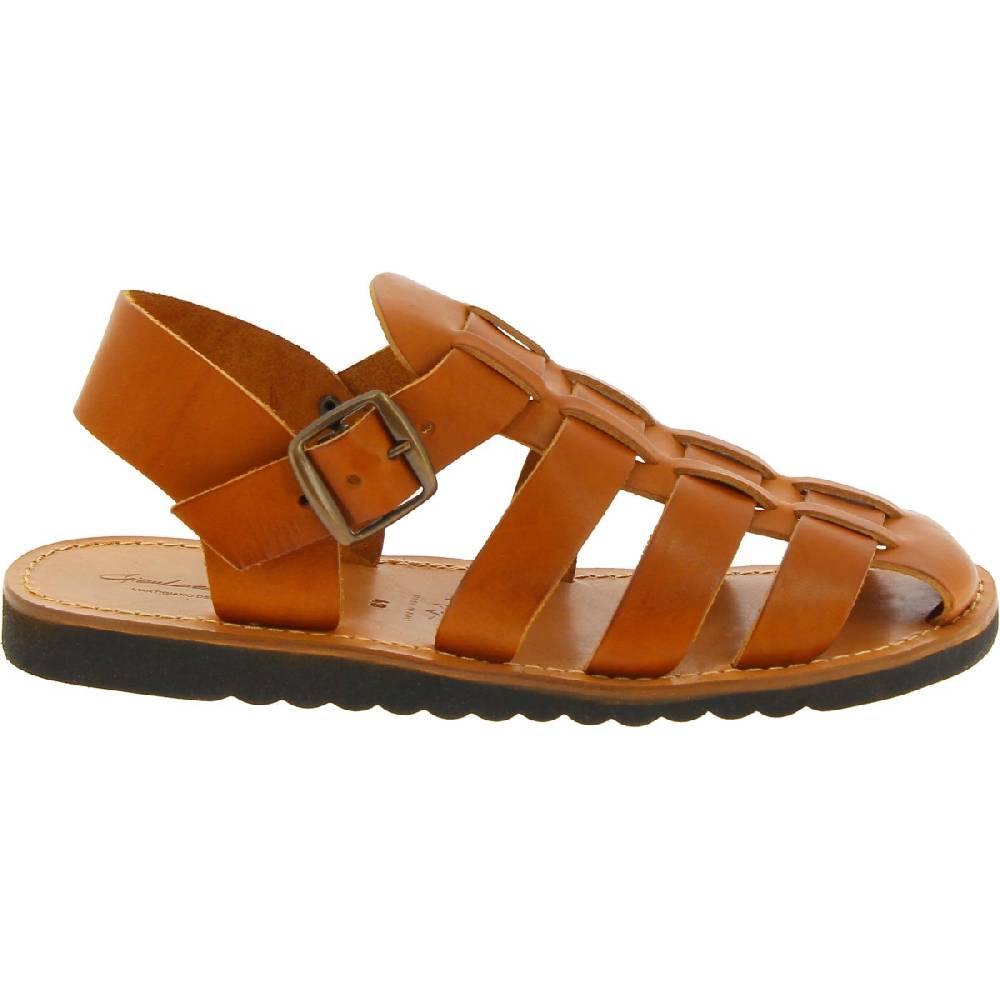 Lartigiano Del Cuoio Sandali frate uomo in pelle color cuoio fatti a mano Sconto