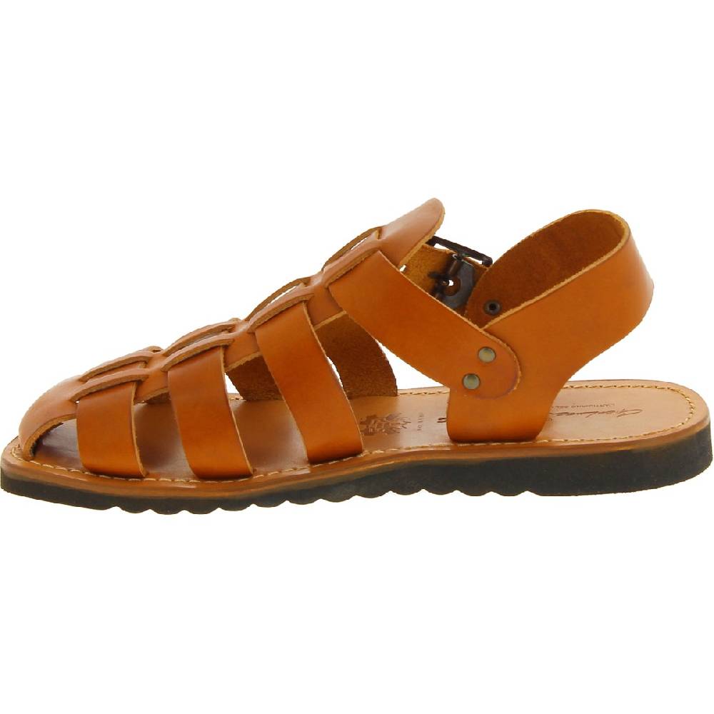 Lartigiano Del Cuoio Sandali frate uomo in pelle color cuoio fatti a mano Sconto
