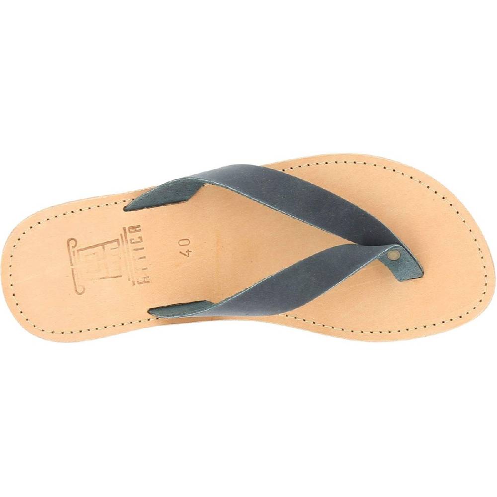 Lartigiano Del Cuoio Sandali infradito slip-on da uomo in pelle nabuk nera fatti a mano Offerta