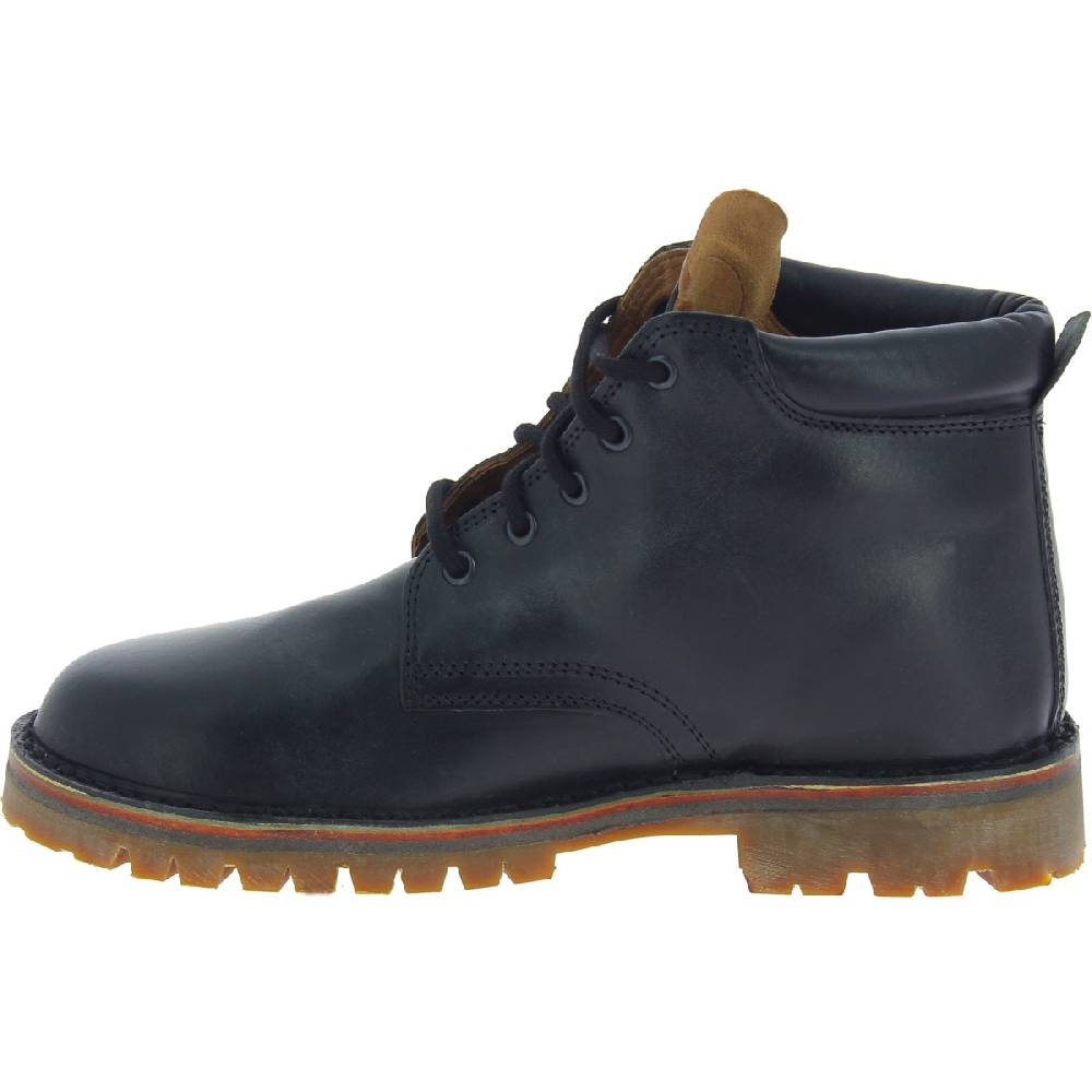 Lartigiano Del Cuoio Stivaletti uomo artigianali in pelle nera e suola Vibram Nuovo