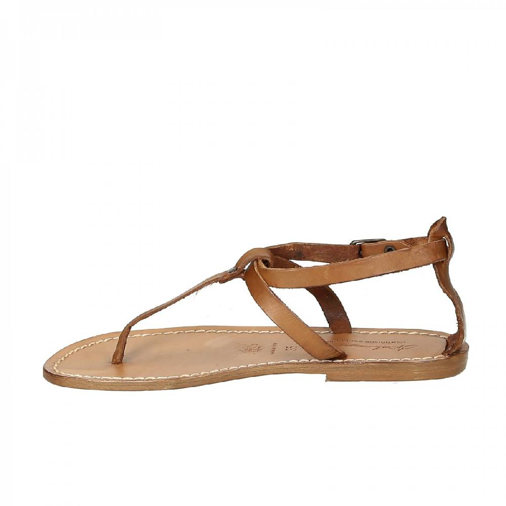 Lartigiano Del Cuoio Sandalo infradito donna in pelle color cuoio Promozione Limitata
