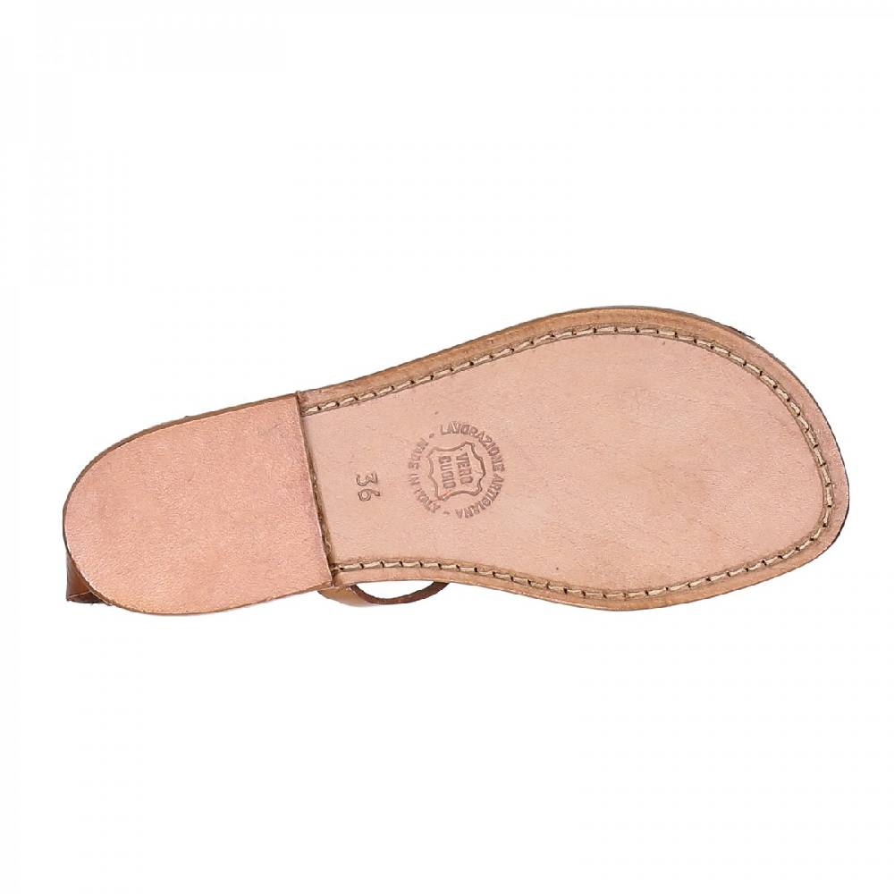 Lartigiano Del Cuoio Sandalo infradito donna in pelle color cuoio Promozione Limitata