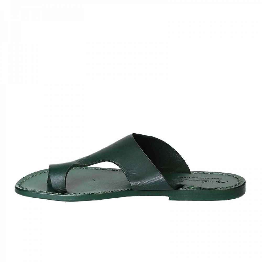 Lartigiano Del Cuoio Ciabatte infradito donna in pelle verde artigianali Shopping Online