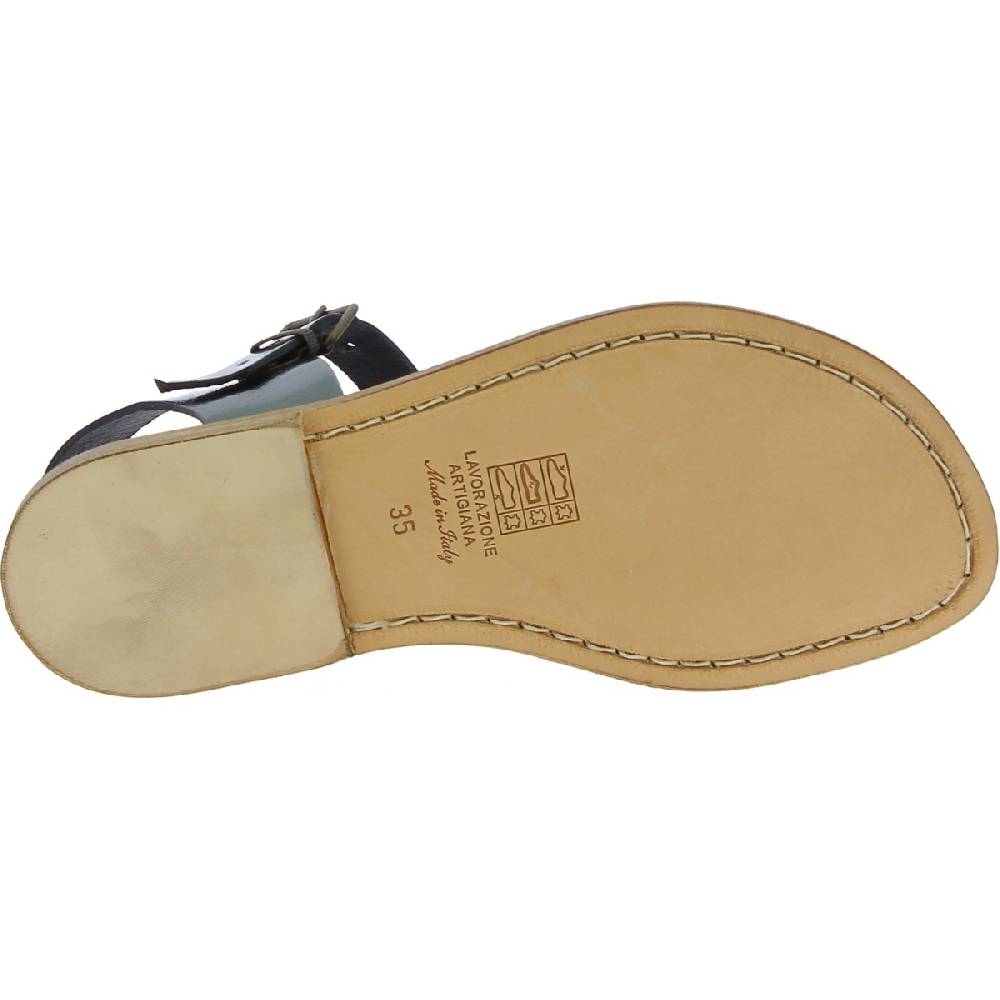 Lartigiano Del Cuoio Sandali da donna in pelle color titanio fatti a mano in Italia Affare Del Giorno