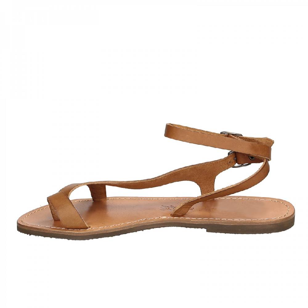 Lartigiano Del Cuoio Sandali infradito artigianali da donna in pelle color cuoio Prezzo Ridotto