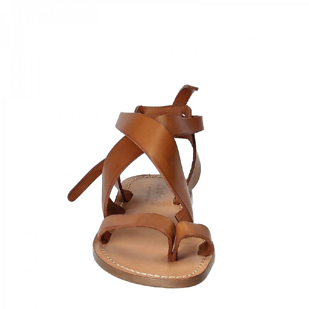 Lartigiano Del Cuoio Sandali donna fatti a mano in pelle colore cuoio Presa