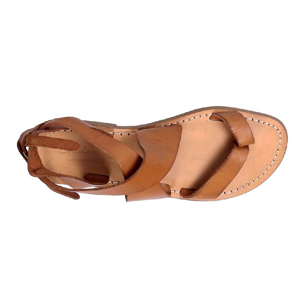Lartigiano Del Cuoio Sandali donna fatti a mano in pelle colore cuoio Presa